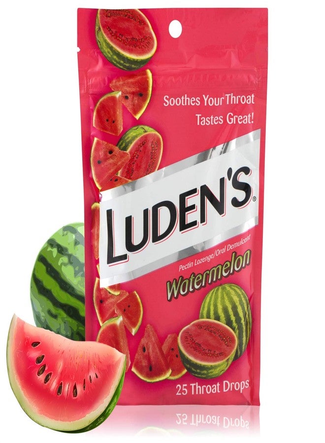 Luden's Watermelon Cough Throat Drops, Pectin Lozenge/Oral Demulcent, 25-Count per Pack (2-Pack) - Image 2